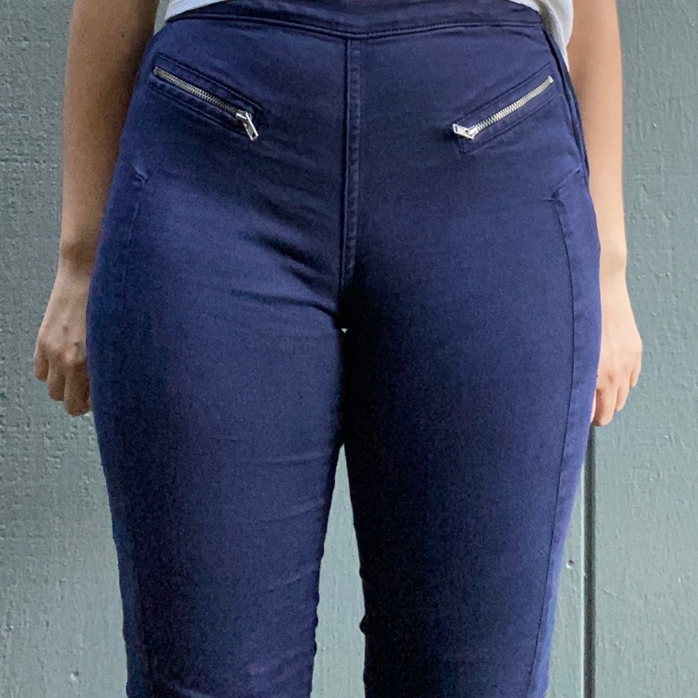 Zara Trafaluc High Waisted Moto Biker Skinny Jeans